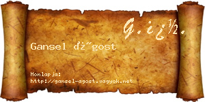 Gansel Ágost névjegykártya